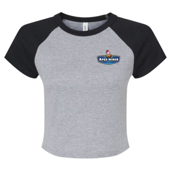 Cluck Off At Apex Wings Printed - Women's Micro Rib Raglan Baby Tee Thumbnail