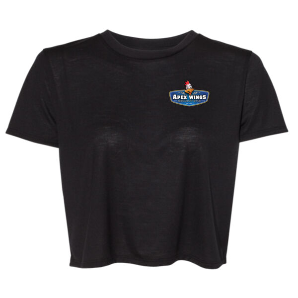 Cluck Off At Apex Wings Printed - Women’s Flowy Crop Tee Thumbnail