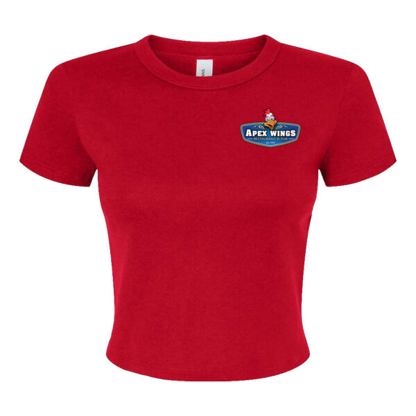 Stay Saucy at Apex Wings Printed - Women's Micro Rib Baby Tee Thumbnail