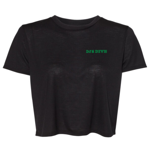 Printed Dj's Dive - Women’s Flowy Crop Tee Thumbnail