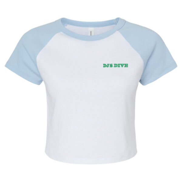 Printed DJ's Dive - Women's Micro Rib Raglan Baby Tee Thumbnail