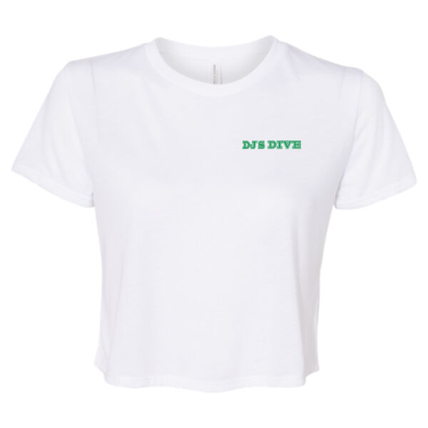 Printed DJ's Dive - Women’s Flowy Crop Tee Thumbnail
