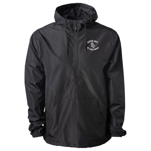 Cluck Off At Apex Wings Embroidered - Unisex Lightweight Quarter-Zip Windbreaker Pullover Jacket Thumbnail