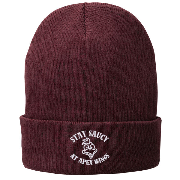 Stay Saucy At Apex Wings Embroidered - Fleece Lined Knit Cap Thumbnail