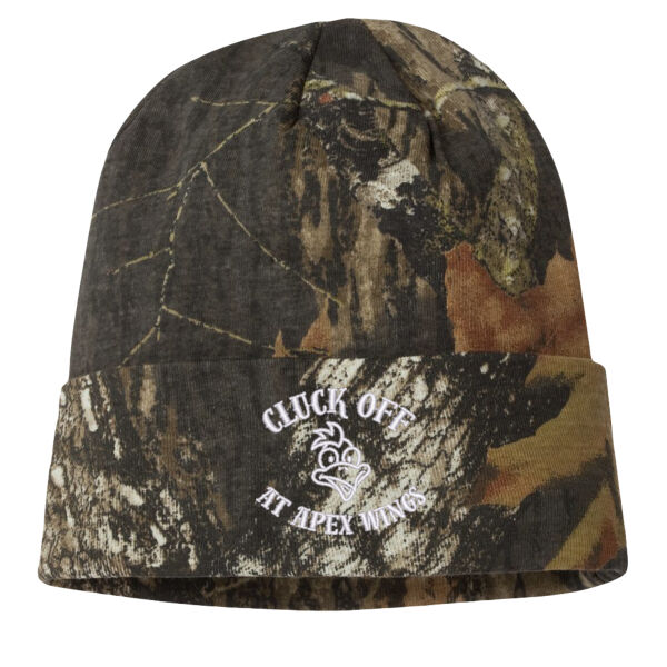 Cluck Off At Apex Wings Embroidered - 12" Licensed Camo Cuffed Beanie Thumbnail