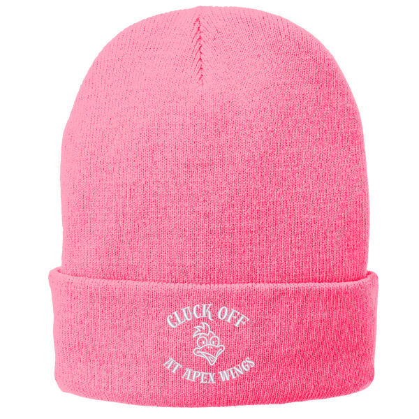 Cluck Off At Apex Wings Embroidered - Fleece Lined Knit Cap Thumbnail