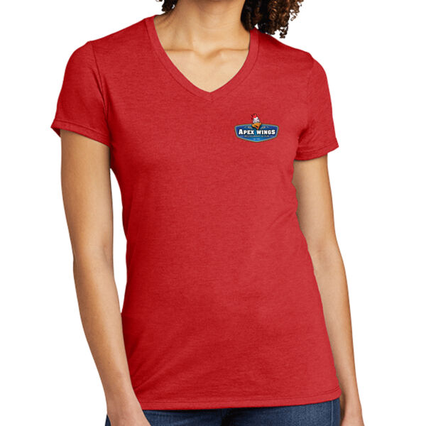 Allmade Stay Saucy at Apex Wings Printed - Women's Tri Blend V Neck Tee Thumbnail
